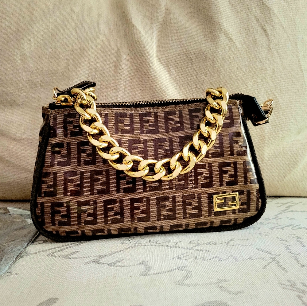 Fendi FF Zucca Brown Mini Bag Crossbody